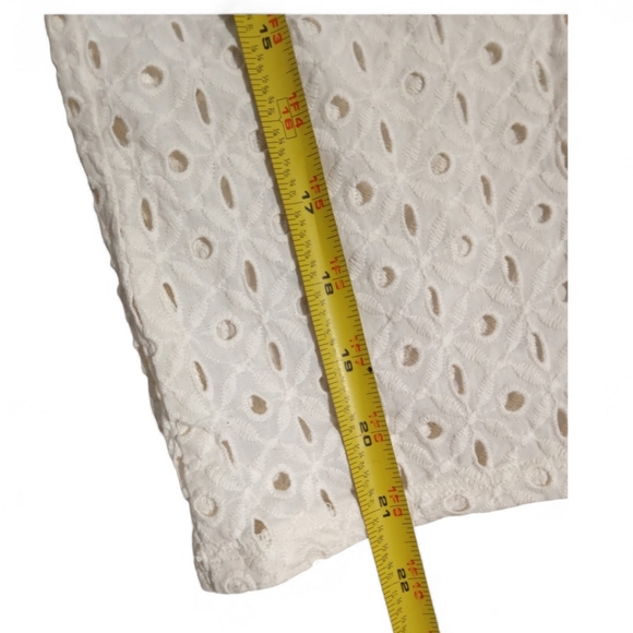 Vitamin A Eyelet Tie Shoulder Swim Coverup White Mini Beach Dress Sz M - Picture 6 of 8